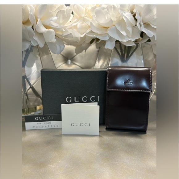 GUCCI *KEY HOLDER & WALLET Unisex w/ box LIKE NEW Burgundy color - Picture 14 of 15